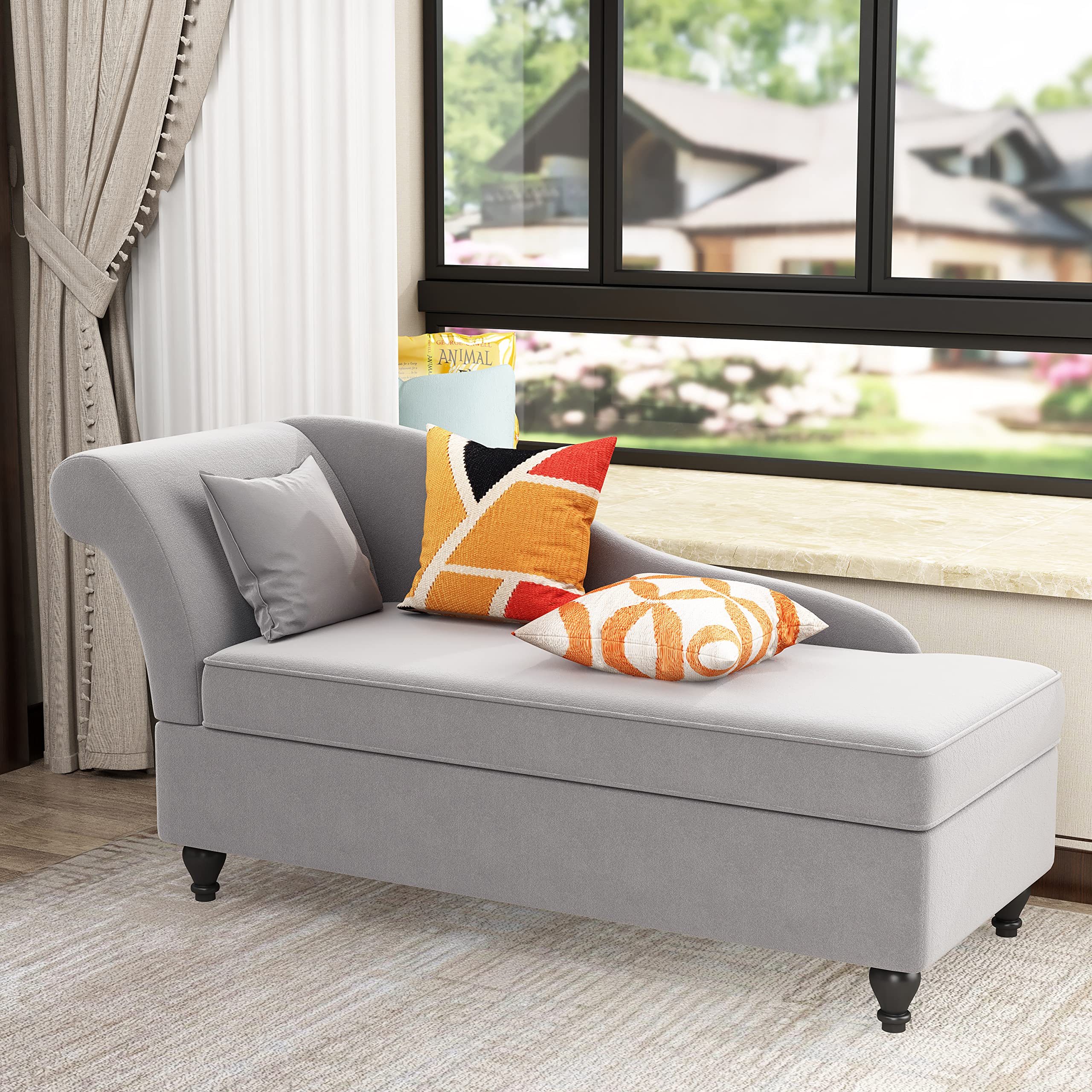 jamの椅子 Amazon.com: Tongli Modern Chaise Lounge Indoor with Storage Fabric